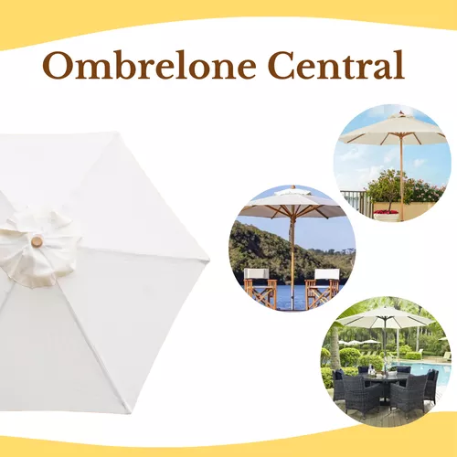 Ombrelone Central Madeira Praia 2,40 Metros Piscina Mesa